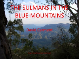 THE SULMANS IN THE BLUE MOUNTAINS David Carment