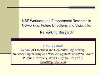 NSF Workshop on Fundamental Research in Networking: Future Directions and Visions for Networking Research