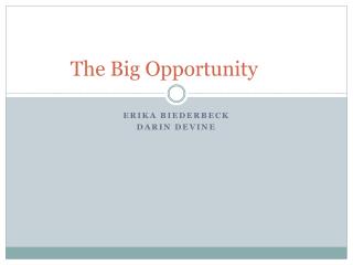 The Big Opportunity