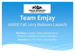 Team Emjay ANSR Fall 2013 Balloon Launch