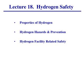 PPT - Lecture 18. Hydrogen Safety PowerPoint Presentation, free ...