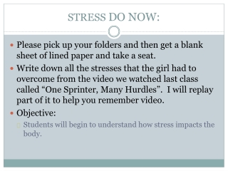 STRESS DO NOW :
