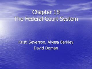Chapter 18 The Federal Court System