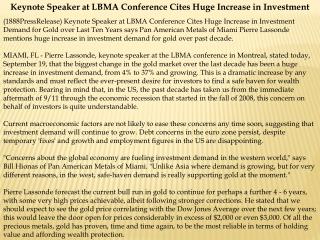 keynote speaker at lbma conference cites huge increase in in