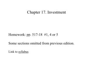 Chapter 17. Investment