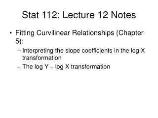 Stat 112: Lecture 12 Notes