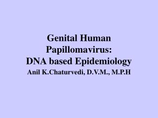 Genital Human Papillomavirus: DNA based Epidemiology