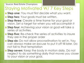 Staying Motivated W/ 7 Key Steps