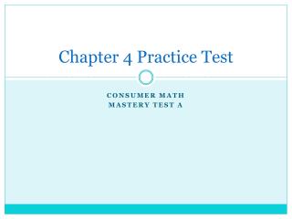 Chapter 4 Practice Test