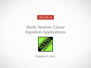 Study Session: Linear Equation Applications