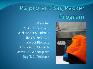 P2 project Bag Packer Program