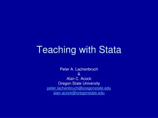 Teaching with Stata