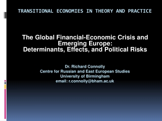 The Global Financial-Economic Crisis and Emerging Europe: