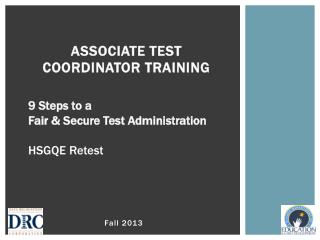 ASSOCIATE Test Coordinator Training