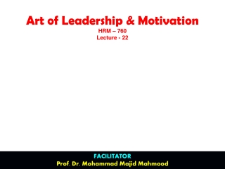 FACILITATOR Prof. Dr. Mohammad Majid Mahmood