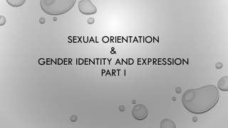 Sexual Orientation & Gender Identity and Expression Part I