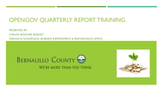 OpenGov Quarterly Report Training