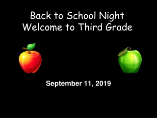 Back to School Night Welcome to Third Grade