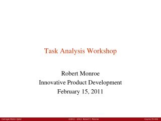 Task Analysis Workshop