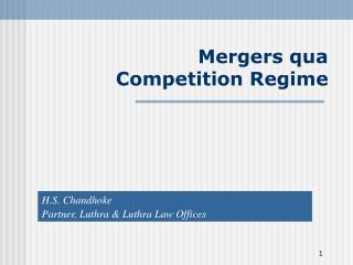 Mergers qua Competition Regime