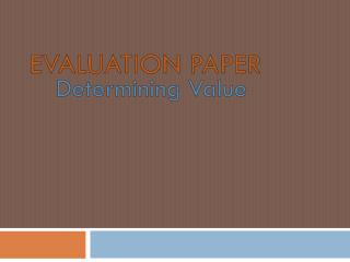 Evaluation Paper