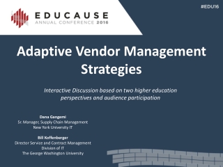 Adaptive Vendor Management Strategies