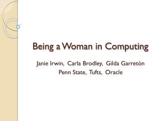 Being a Woman in Computing