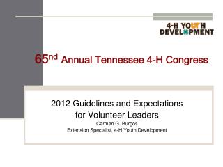 65 nd Annual Tennessee 4-H Congress