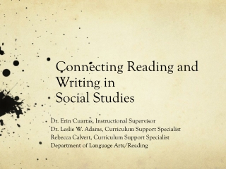 Connecting Reading and Writing in Social Studies