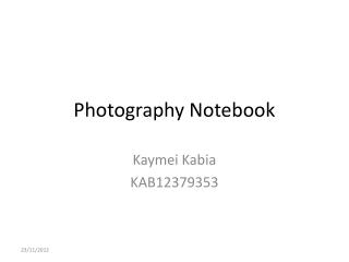 Photography Notebook