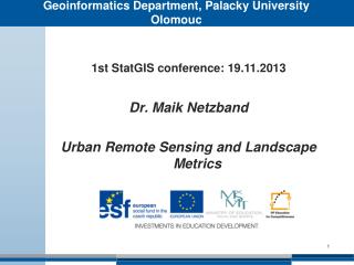 Geoinformatics Department, Palacky University Olomouc