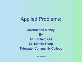 Applied Problems: