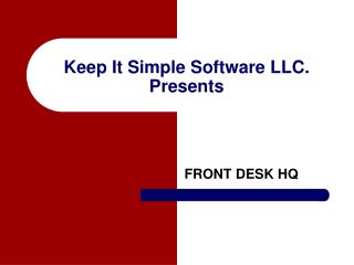 Keep It Simple Software LLC. Presents