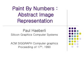 Paint By Numbers : Abstract Image Representation