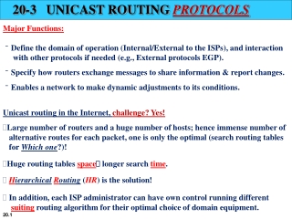 20-3 UNICAST ROUTING PROTOCOLS