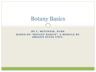 Botany Basics