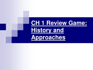 CH 1 Review Game: History and Approaches