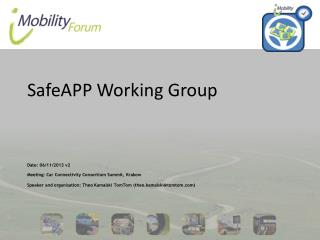 SafeAPP Working Group