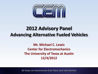 2012 Advisory Panel Advancing Alternative Fueled Vehicles