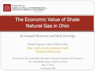 The Economic Value of Shale Natural Gas in Ohio