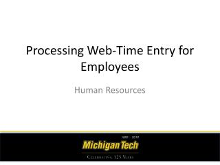 Processing Web-Time Entry for Employees