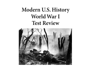 Modern U.S. History World War I Test Review