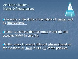 AP Notes Chapter 1 Matter & Measurement