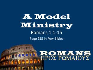 A Model Ministry