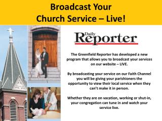 Broadcast Your Church Service – Live!