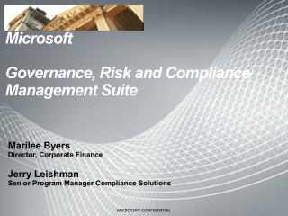 Microsoft Governance, Risk and Compliance Management Suite