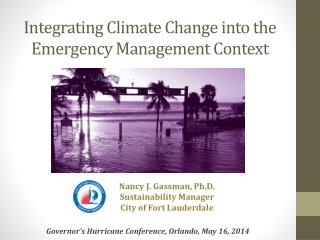 Integrating Climate Change into the Emergency Management Context