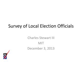 Survey of Local Election Officials
