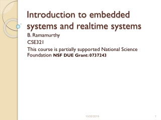 Introduction to embedded systems and realtime systems