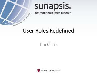 User Roles Redefined